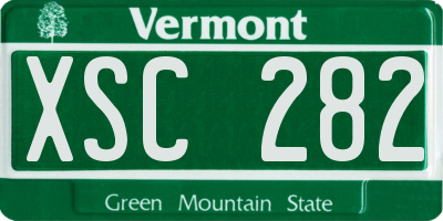 VT license plate XSC282