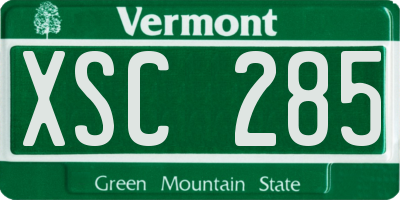 VT license plate XSC285