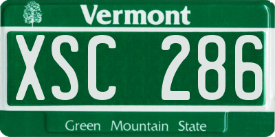 VT license plate XSC286