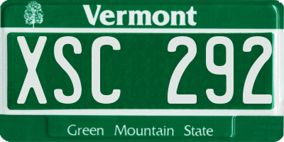 VT license plate XSC292