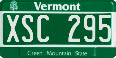 VT license plate XSC295