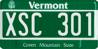 VT license plate XSC301