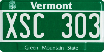 VT license plate XSC303