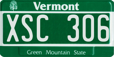 VT license plate XSC306