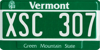 VT license plate XSC307