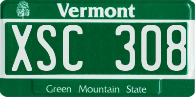 VT license plate XSC308