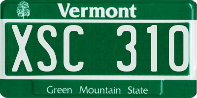VT license plate XSC310