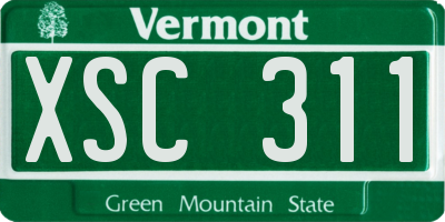 VT license plate XSC311
