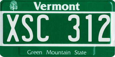 VT license plate XSC312