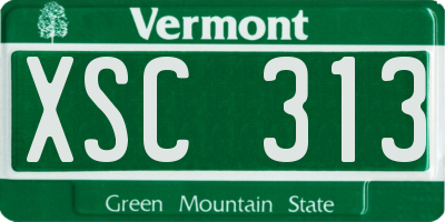 VT license plate XSC313