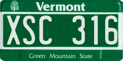VT license plate XSC316