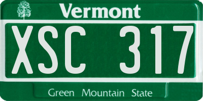 VT license plate XSC317