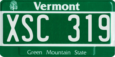VT license plate XSC319