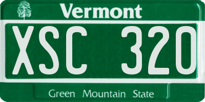 VT license plate XSC320