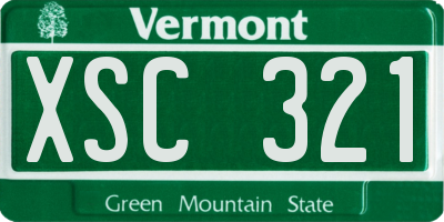 VT license plate XSC321