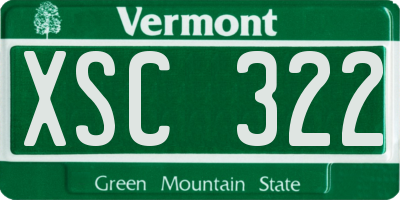 VT license plate XSC322