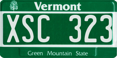 VT license plate XSC323