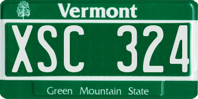 VT license plate XSC324