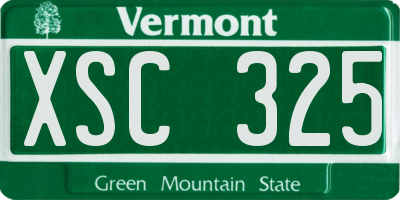 VT license plate XSC325