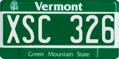 VT license plate XSC326