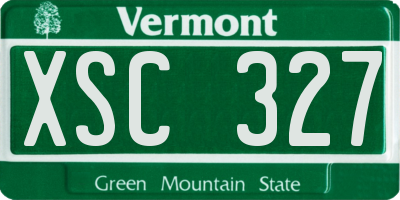 VT license plate XSC327