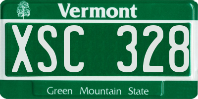VT license plate XSC328