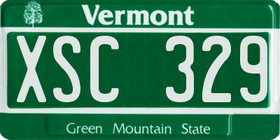 VT license plate XSC329