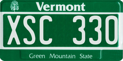 VT license plate XSC330
