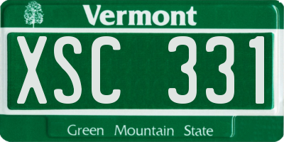 VT license plate XSC331