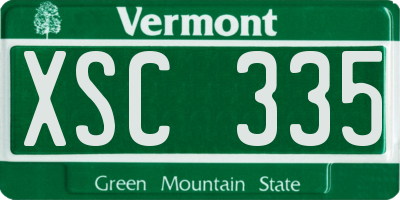 VT license plate XSC335