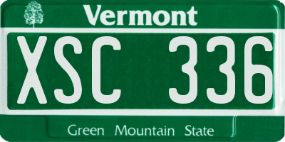 VT license plate XSC336