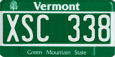 VT license plate XSC338
