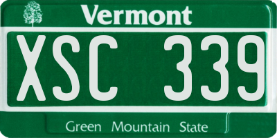 VT license plate XSC339