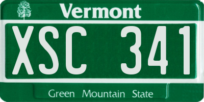 VT license plate XSC341