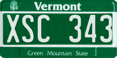 VT license plate XSC343