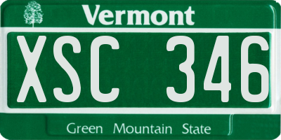 VT license plate XSC346