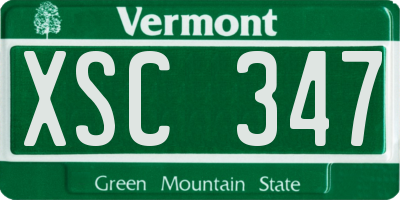 VT license plate XSC347