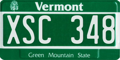 VT license plate XSC348