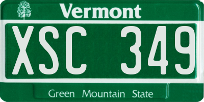 VT license plate XSC349