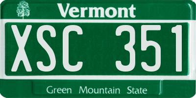 VT license plate XSC351