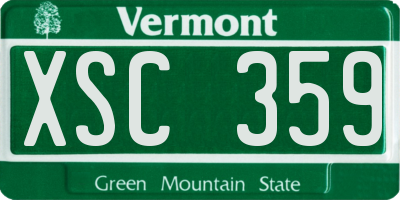 VT license plate XSC359