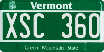 VT license plate XSC360
