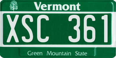 VT license plate XSC361