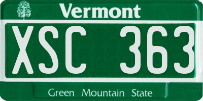 VT license plate XSC363