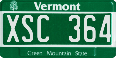 VT license plate XSC364