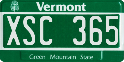 VT license plate XSC365