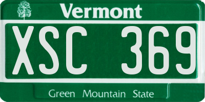 VT license plate XSC369