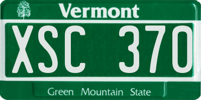 VT license plate XSC370