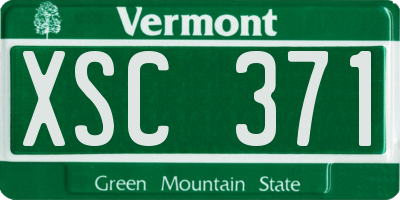 VT license plate XSC371