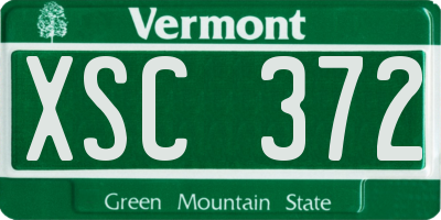 VT license plate XSC372